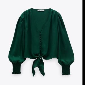 🔥NWT ZARA KNITTED STAIN EFFECT BLOUSE🔥